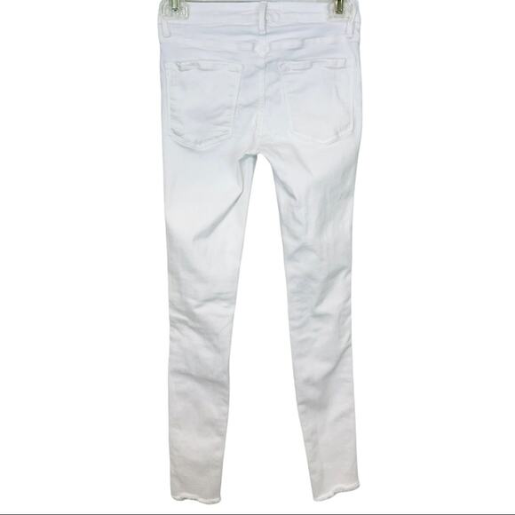 Frame Le Skinny De Jeanne White Distressed Jeans Skinny frayed hem - Picture 9 of 10